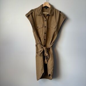 Banana Republic Sleeveless Safari Utility Shirt Dress size Medium